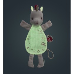 Doudou marionnette phosphorescent licorne - lilliputiens