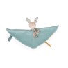 Doudou attache - tétine lapin bleu Moulin Roty