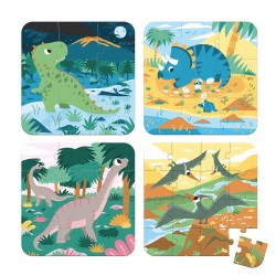 Puzzles Évolutifs Dinosaures - 4 puzzles - janod