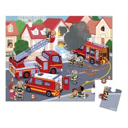 Puzzle Pompiers 24 pièces - janod