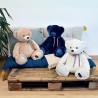 L’Ours Français – Ours en peluche blanc – Gaby – 50 cm - mailou tradition