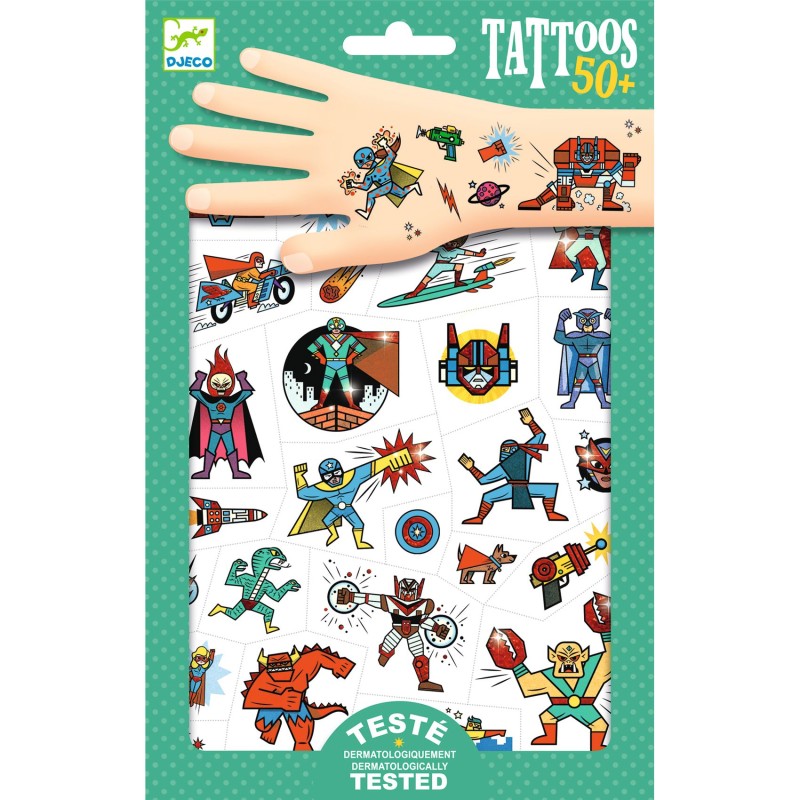 TATOUAGES Heroes vs villains - djeco